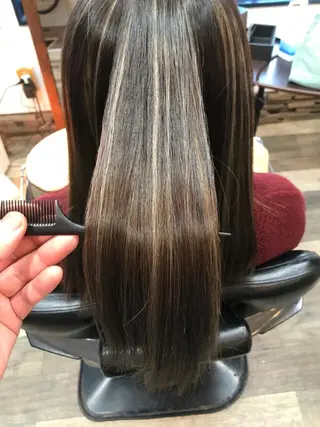 セミロング カラー 大山 雅矢のヘアスタイル