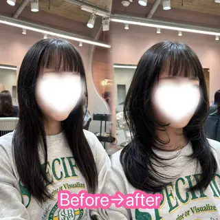 ロング カラー ヘアアレンジ 艶髪特化/矯正/ 髪質改善/吉田光佑のヘアスタイル