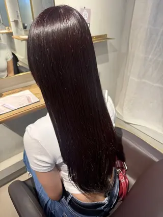 ロング カラー もも ボブ/艶カラーのヘアスタイル