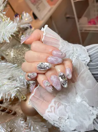 ネイル 24時まで❤︎韓国、 ワンホンネイルのネイルデザイン