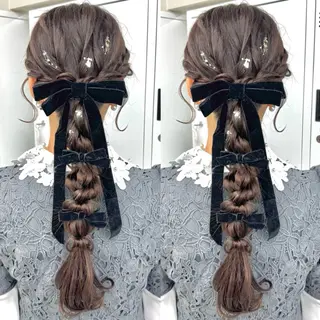 ロング ヘアアレンジ ヘアメ🎀ハイトーン 🩵エクステ🪄しほのヘアスタイル