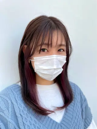 ミディアム カラー ナカタケ ユウのヘアスタイル