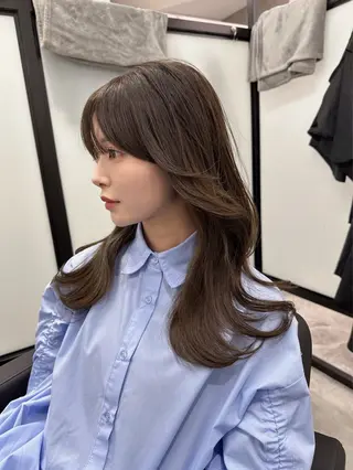 セミロング 韓国風/顔周りカット /髪質改善RYOTAのヘアスタイル
