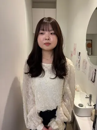 セミロング カラー 透明感カラー🫧 nanohaのヘアスタイル