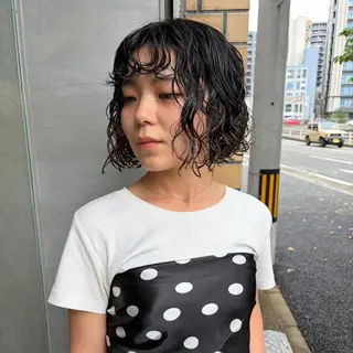 ショート パーマ qpula misuzuのヘアスタイル