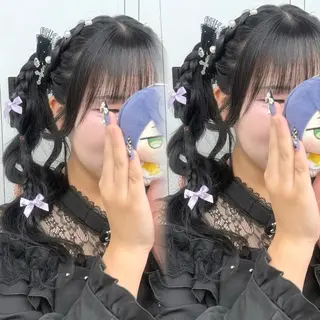 ヘアアレンジ ヘアアレンジエクステ 推し活 さな👶🏻のヘアスタイル