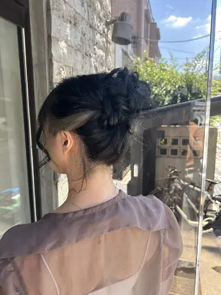 ミディアム ヘアアレンジ 大人髪ヘアセット/ 切りたて感なしカットのヘアスタイル