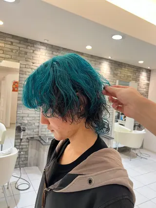 ミディアム カラー メンズ メンズパーマ／ボブ 星本広海のヘアスタイル