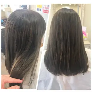 セミロング カラー 澤田 彩香のヘアスタイル