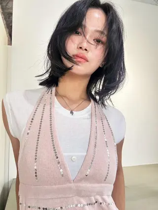 ミディアム カラー パーマ honen hairのヘアスタイル