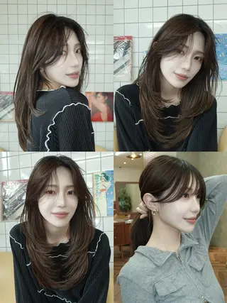 ミディアム カラー レイヤー専門家 ダブルカラー修のヘアスタイル