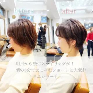 ショート カラー 👑銀座ショート/ 絶壁補正/金子涼👑のヘアスタイル