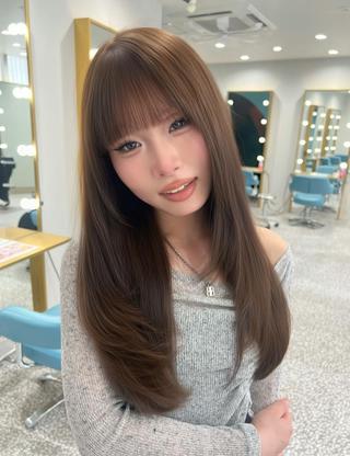 ミディアム カラー 坂田 奈菜子のヘアスタイル