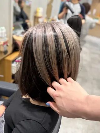ミディアム カラー 巻ける髪質改善🫧ハ イライト/永田汰伊智のヘアスタイル