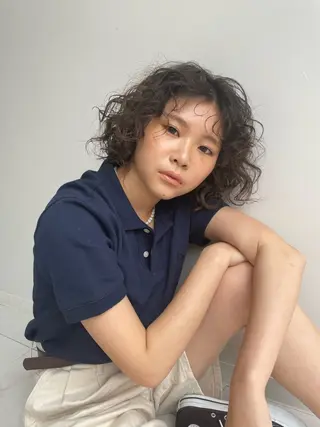 ショート カラー パーマ 野田 カレンのヘアスタイル