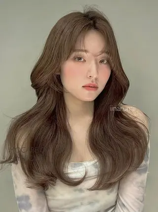 カラー セミロング 盛れ🎀韓国ヘア 美艶🇰🇷なるみのヘアスタイル