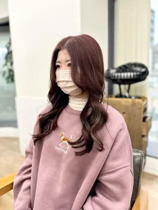 ミディアム カラー パーマ ヘアアレンジ メンズ キッズ ネイル マツエク・マツパ アイブロウ 似合せレイヤー/ 柔らか透明感カラーのヘアスタイル