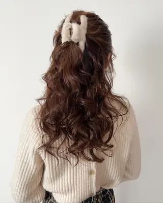 セミロング ヘアアレンジ ヘアセット/レイヤー 縮毛矯正/はるか🎀のヘアスタイル