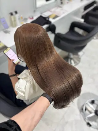 ロング カラー 流行りの透明感カラー ×縮毛矯正🤍ユウのヘアスタイル