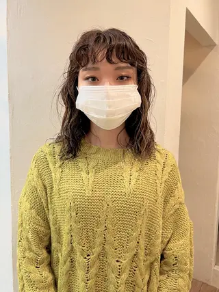 ミディアム パーマ ショート& パーマ　坂本のヘアスタイル