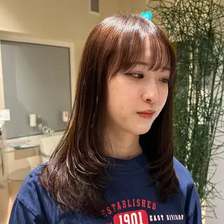 セミロング 笹木 菜々子のヘアスタイル