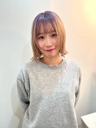 ミディアム カラー メンズカットパーマ/ ブリーチ高柳将太のヘアスタイル