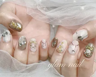 ネイル エツメ💅 長さ出し🎀デザインのネイルデザイン