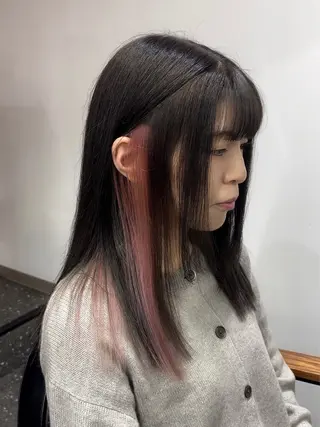 セミロング カラー レイヤー/髪質改善 /艶カラー/SAKIのヘアスタイル
