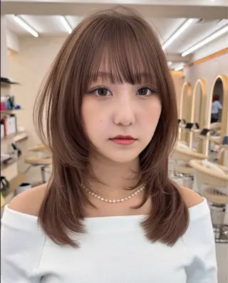 ミディアム こころ/透明感カラー /似合わせカット🫧のヘアスタイル
