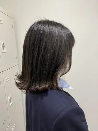 ミディアム カラー パーマ ヘアアレンジ ネイル マツエク・マツパ 韓国風ベージュ🤎 赤みなし🌿横浜🤎のヘアスタイル