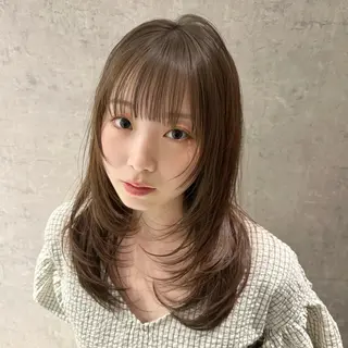 セミロング shun/ブリーチ なしダブルカラーのヘアスタイル