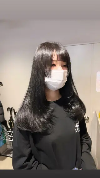 ロング カラー パーマ ヘアアレンジ メンズ 上品＆韓国風 🥀海心🥀のヘアスタイル