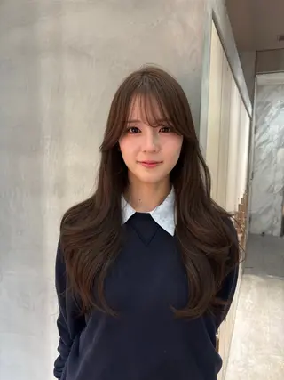 セミロング カラー 顔周りカット/透明感 カラー/ゆう🤎のヘアスタイル