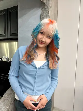 セミロング カラー デザインカラー /rioのヘアスタイル