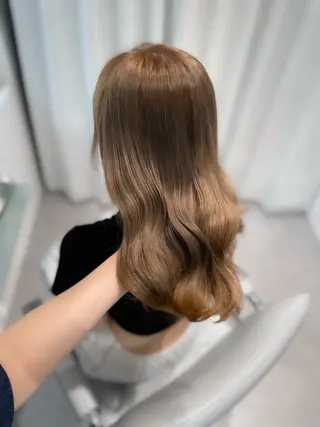 ミディアム 透明感巻ける縮毛矯正 可愛いStyle杏琉のヘアスタイル