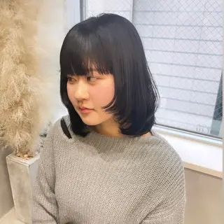 ミディアム Rui/博多/透明感 カラー/レイヤーのヘアスタイル