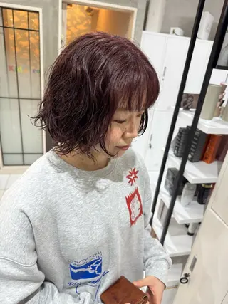 ミディアム カラー パーマ グランデュール焼津 SEIRYU🐉のヘアスタイル