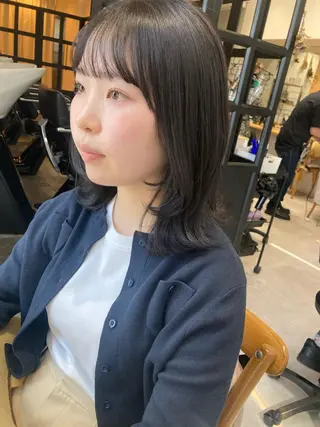 ミディアム ✨色持ちの良い艶 カラー✨蟹江真世のヘアスタイル