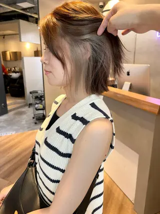 ショート カラー レイヤー/大人メンズ パーマ🌀 平島拓也のヘアスタイル