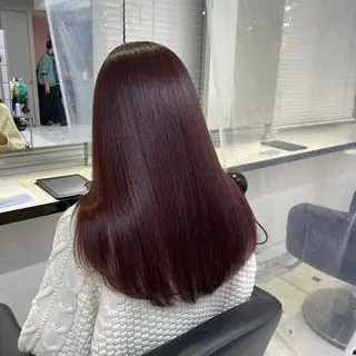 ロング カラー 韓国レイヤー透明感 艶カラー美髪縮毛矯正のヘアスタイル