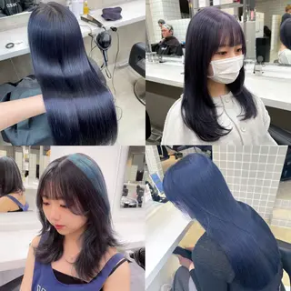 セミロング カラー 抜け感レイヤー︴ ニュアンスカラーのヘアスタイル