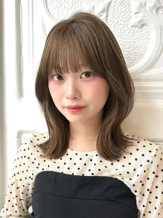 ミディアム カラー レイヤー/ボブ/透明 感カラー/佐藤奈由のヘアスタイル