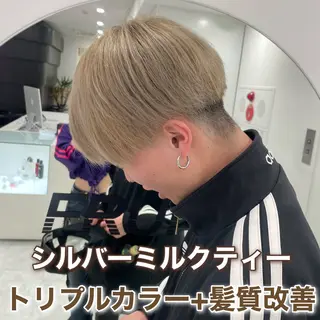 ロング カラー ラベンダー💜 グレージュ🩶のヘアスタイル