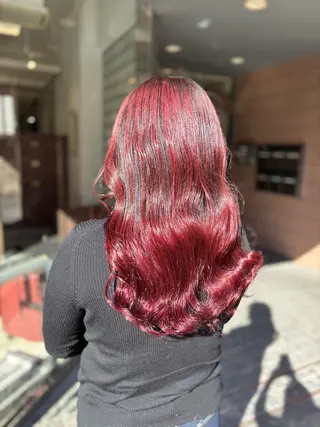 ロング カラー 🍒ブリーチカラー 🍊暖水 まりあのヘアスタイル