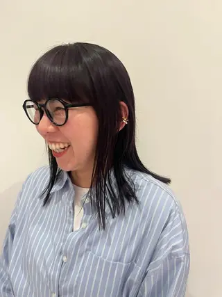 ミディアム カラー ramphy 柴原 夢奈のヘアスタイル