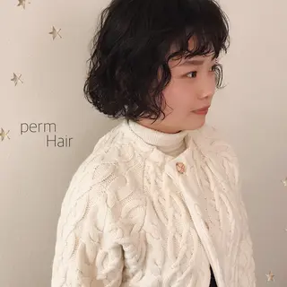 ショート パーマ 市川 千夏のヘアスタイル