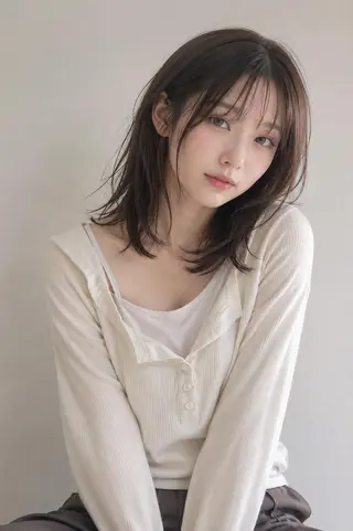 ミディアム カラー loty すずなのヘアスタイル