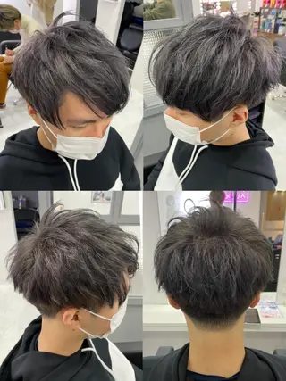 ショート カラー パーマ ヘアアレンジ メンズ 🔥メンズパーマ 特化 渡辺一翔のヘアスタイル