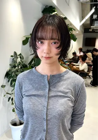 ショート カラー レイヤー/ブラウン カラー/パーマのヘアスタイル