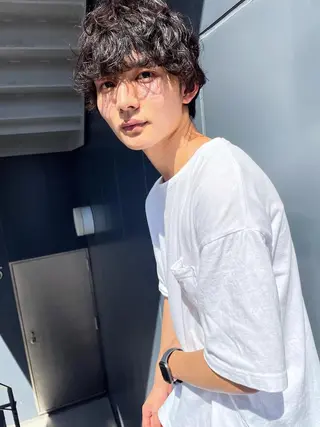 ショート パーマ メンズ 柳田 駿のヘアスタイル